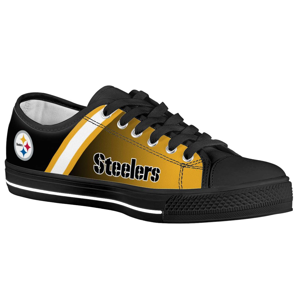 Men's Pittsburgh Steelers Low Top Canvas Sneakers 005